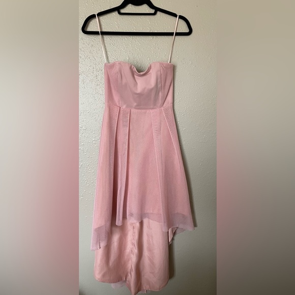 Elliatt high low mesh strapless pink dress size Small still avail @Revolve.com - Picture 2 of 9